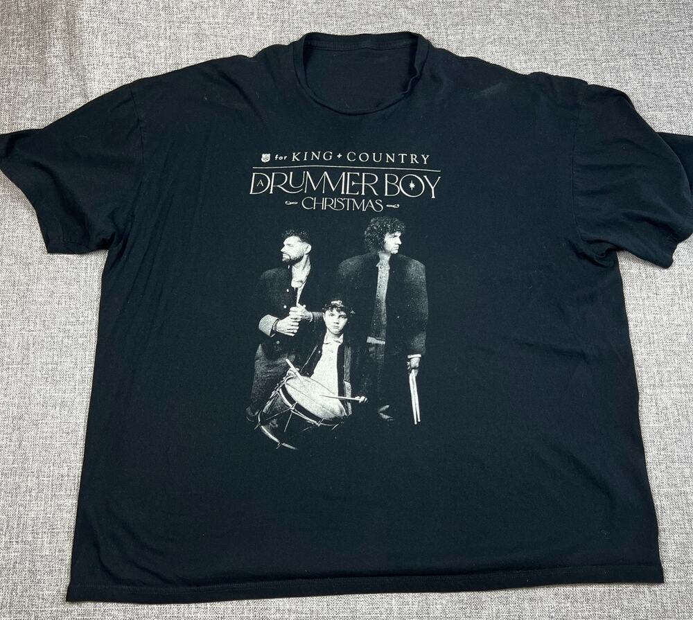 for KING + COUNTRY A Drummer Boy Christmas 2023 Tour Shirt 3XL Black
